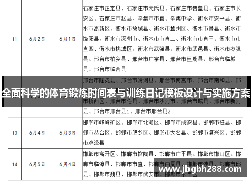全面科学的体育锻炼时间表与训练日记模板设计与实施方案